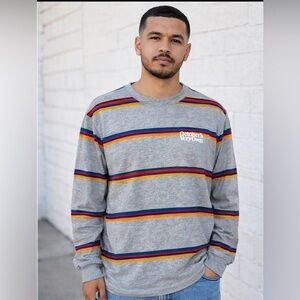 OVO Gray Long Sleeve with Multicolor Stripes